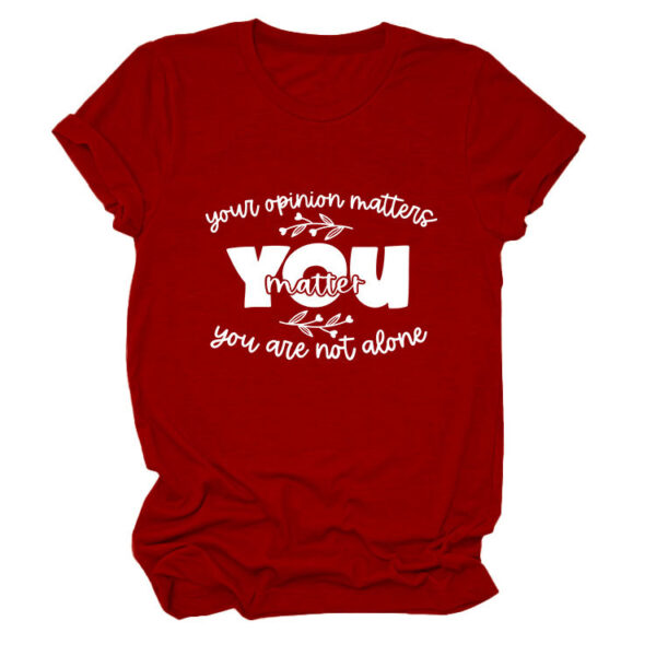 Stylish and Unique Your Opinion Lady Round Neck Short Sleeve T-Shirt - 图片 9
