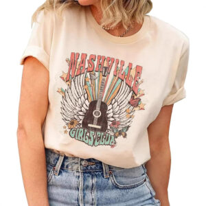 Nashville Shirt for Women Music City Guitar Graphic T Shirt