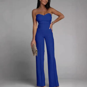 Women fashion Sexy slimming strapless straight jumpsuit