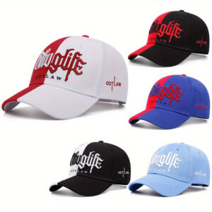Embroidered Alphabet Double-Strap Hat Four Seasons Universal Sunhat Baseball Cap