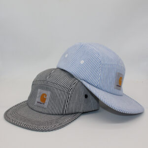 Stripe soft-top five-panel hat cotton breathable street dance hip hop flat brimmed cap unisex trendy skateboard cap