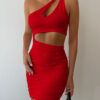 Summer European and American Sexy Open-Back Slim Waist Body-Fitting Mini Dress - 图片 2