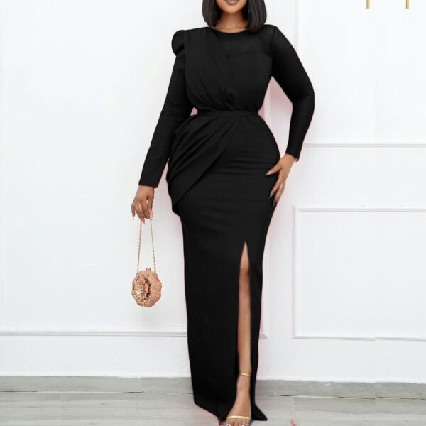 New mesh tulle patchwork dress long dress European and American dress - 图片 4