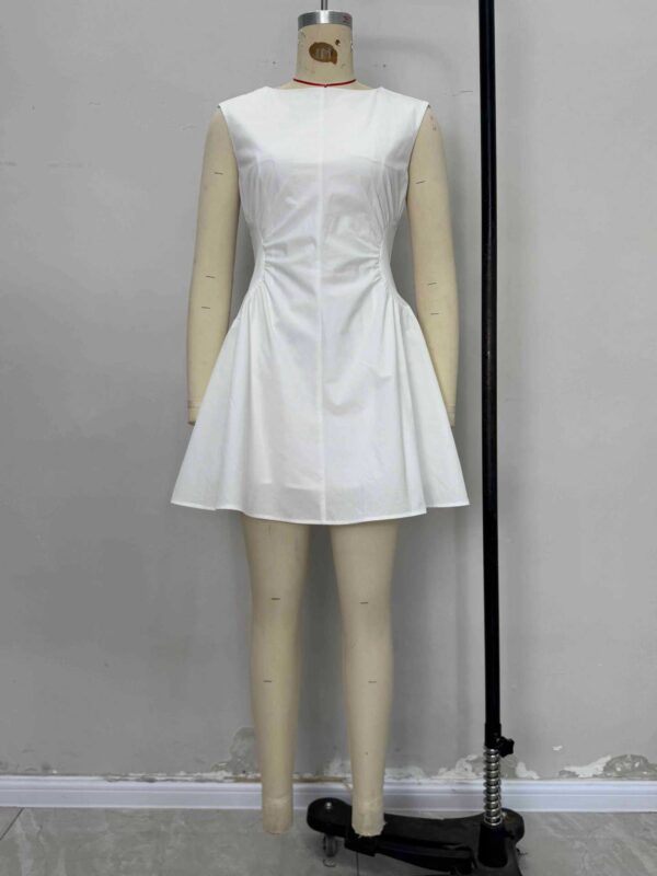 European and American style French design fashionable solid color versatile one-shoulder dress - 图片 4