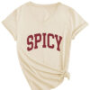 Spicy Short Sleeve V-Neck T-Shirt for Women with a Comfortable Fit - 图片 8