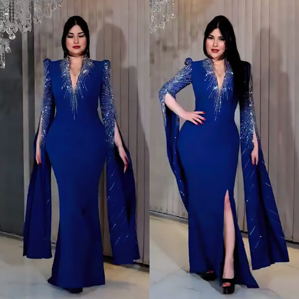 Light luxury, high-end fashion dress, hot diamond lady style slim dress - 图片 4