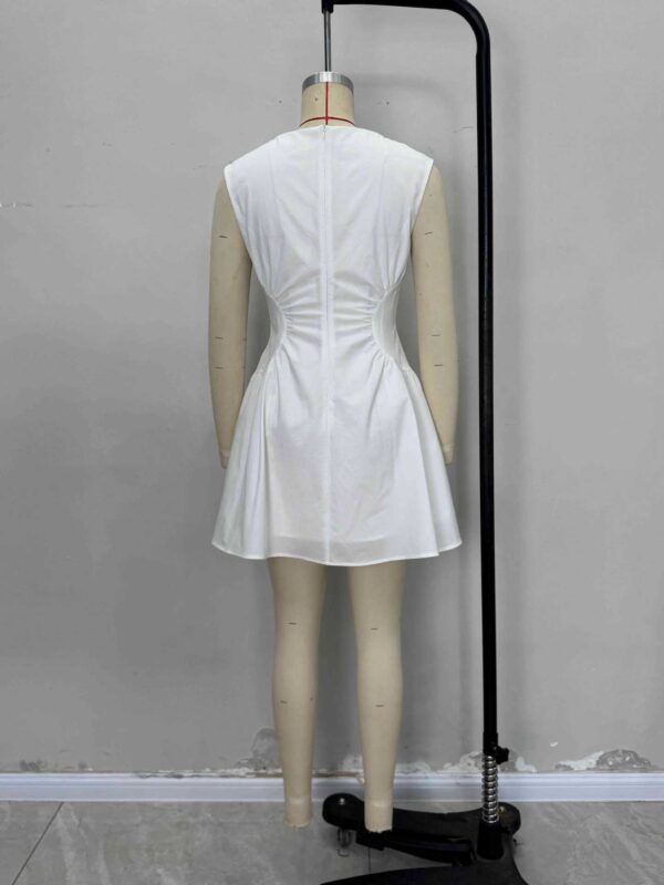 European and American style French design fashionable solid color versatile one-shoulder dress - 图片 5