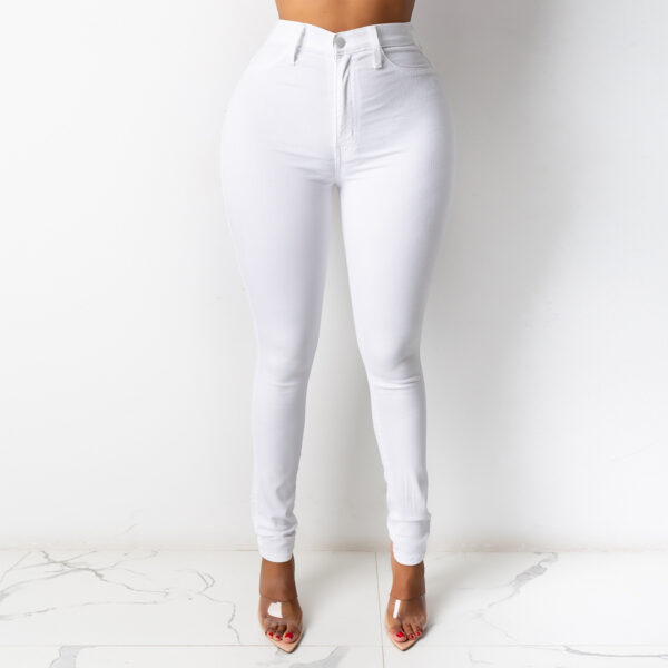 Women fashion High-waisted form-fitting pencil pants - 图片 3