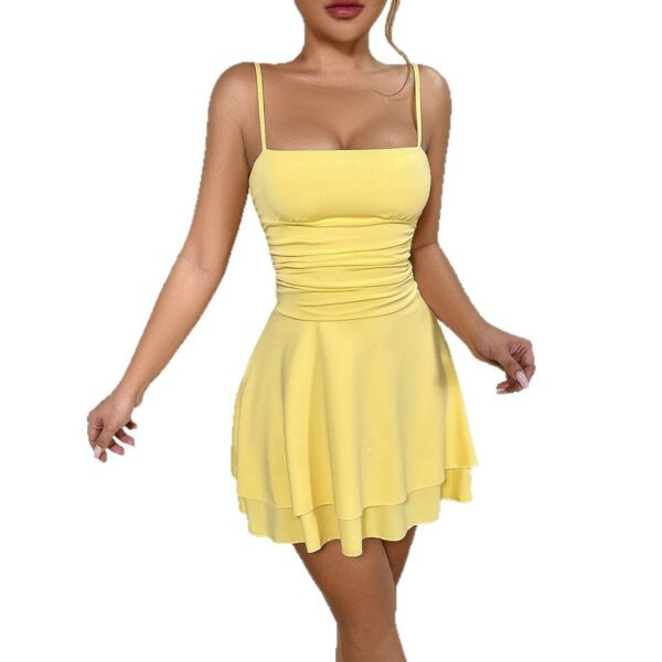 Women's European and American sexy strapless bra top backless dress - 图片 4