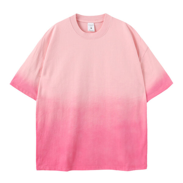 Wash water vintage unisex t-shirts oversized spray horse chestnut gradient streetwear tops - 图片 13