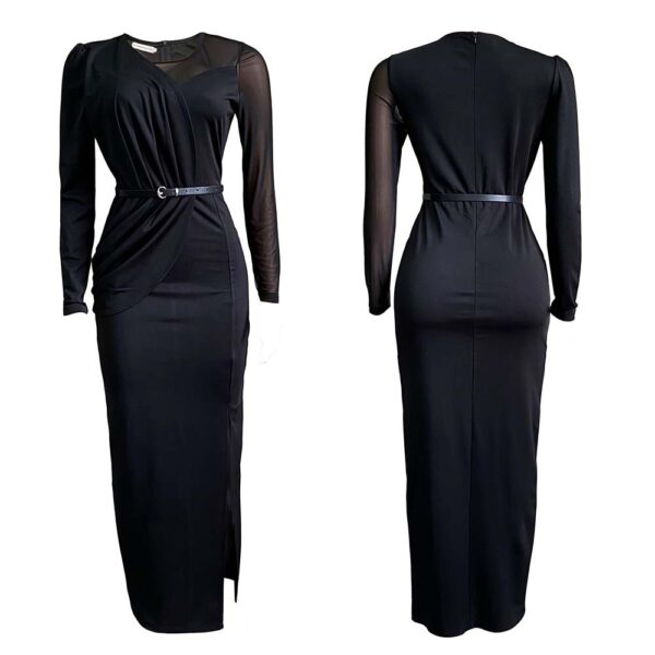 New mesh tulle patchwork dress long dress European and American dress - 图片 7