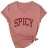 Spicy Short Sleeve V-Neck T-Shirt for Women with a Comfortable Fit - 图片 5