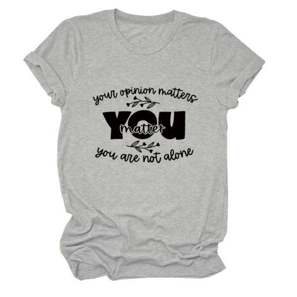 Stylish and Unique Your Opinion Lady Round Neck Short Sleeve T-Shirt - 图片 4