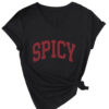 Spicy Short Sleeve V-Neck T-Shirt for Women with a Comfortable Fit - 图片 4
