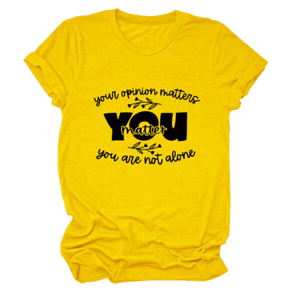 Stylish and Unique Your Opinion Lady Round Neck Short Sleeve T-Shirt - 图片 3