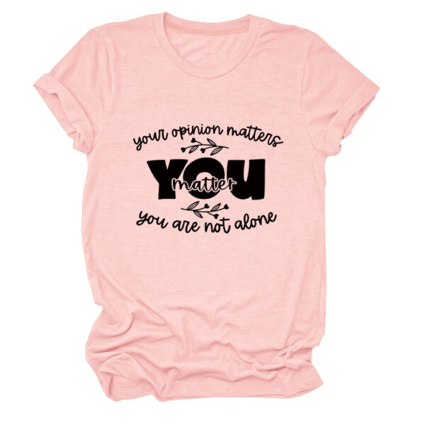 Stylish and Unique Your Opinion Lady Round Neck Short Sleeve T-Shirt - 图片 2