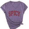 Spicy Short Sleeve V-Neck T-Shirt for Women with a Comfortable Fit - 图片 2